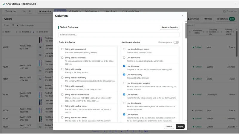 Analytics & Data Reports