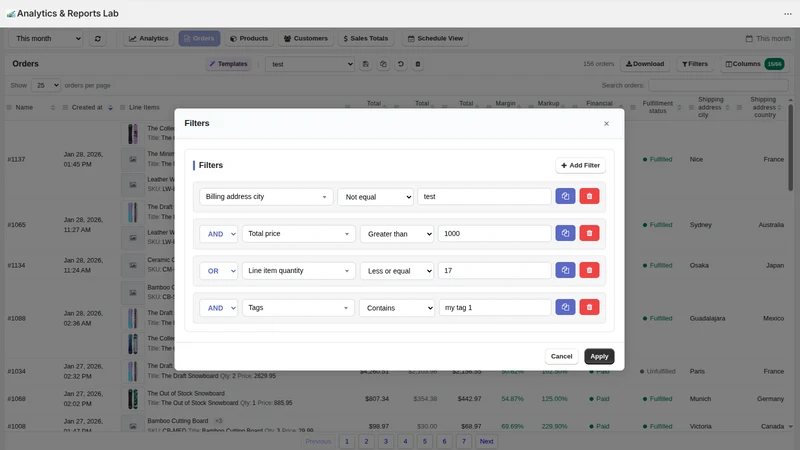 Analytics & Data Reports