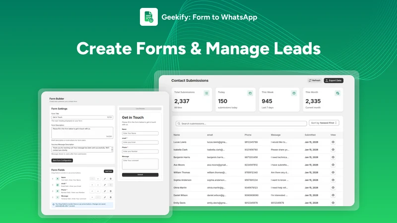 Geekify: Form to WhatsApp