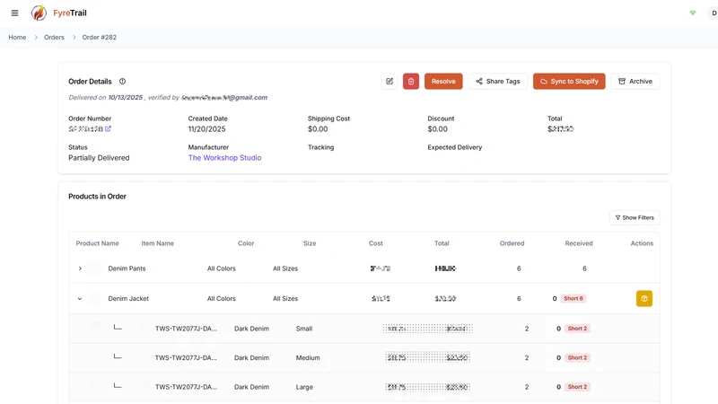 FyreTrail ‑ Retail Inventory