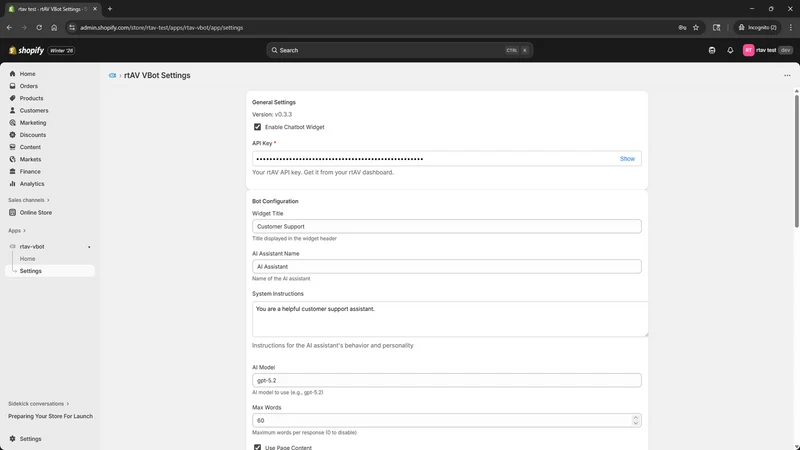 rtAV Video Chat Bot