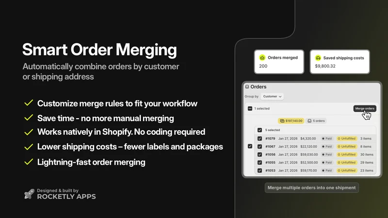 Rocketly: Auto Merge Orders