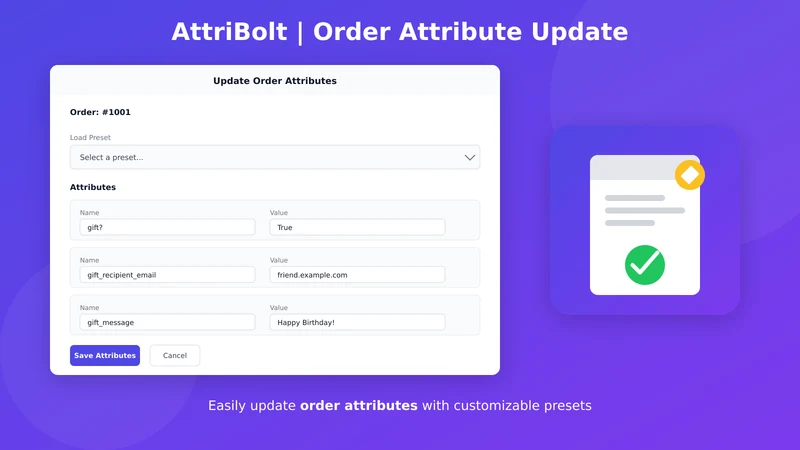 AttriBolt ‑ Order Attributes