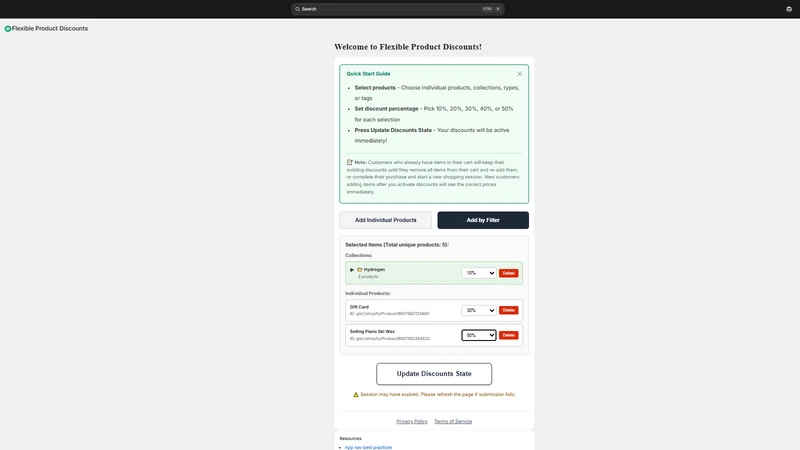 Flexible Product Discounts