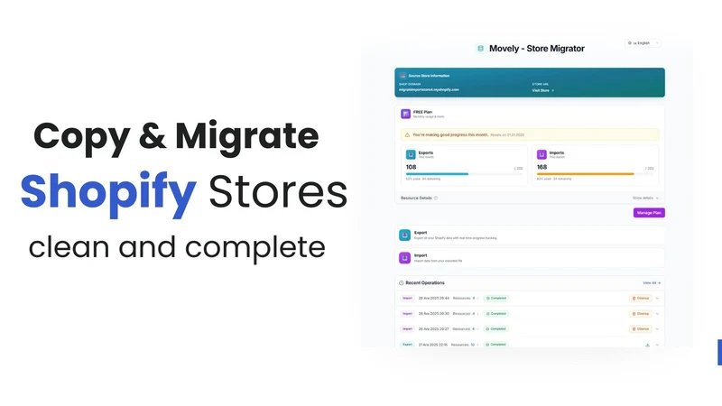 Movely ‑ Store Migration
