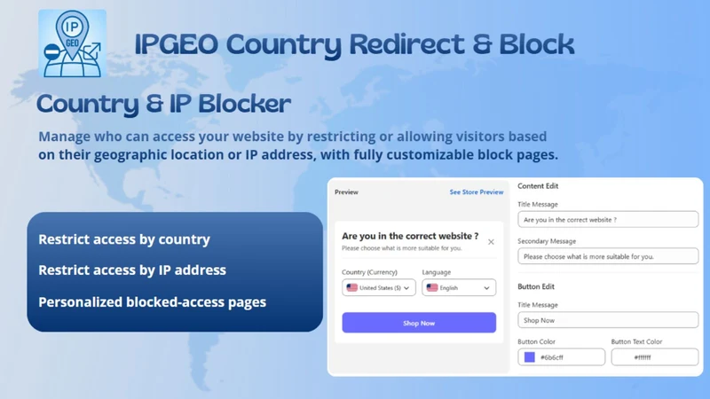 IPGeo Country Redirect & Block