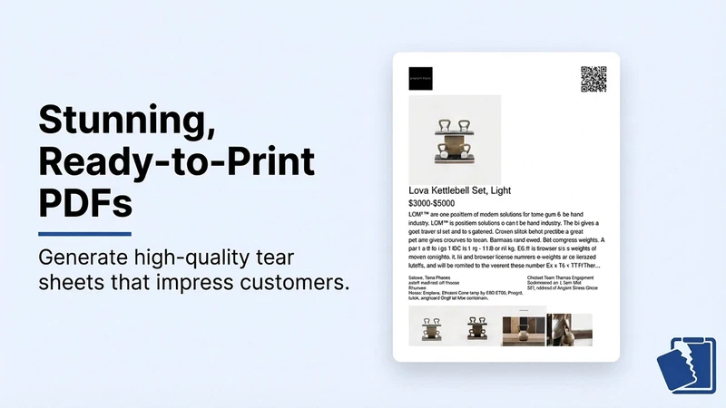 Custom PDF Tear Sheets