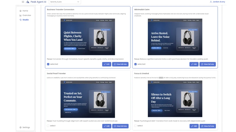 Peak Agent AI ‑ A/B Test, CRO