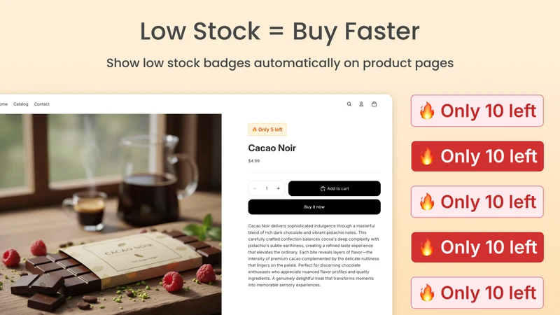 Product Badge ‑ Low Stock
