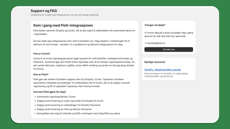Flett: Conta‑integrasjon