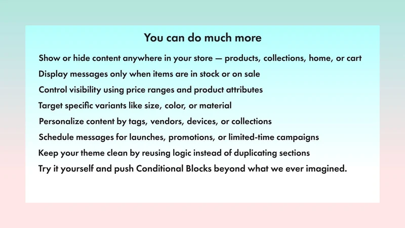 Conditional Blocks