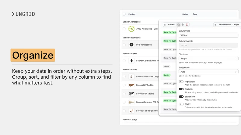 Ungrid | Custom Admin Views