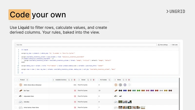 Ungrid | Custom Admin Views