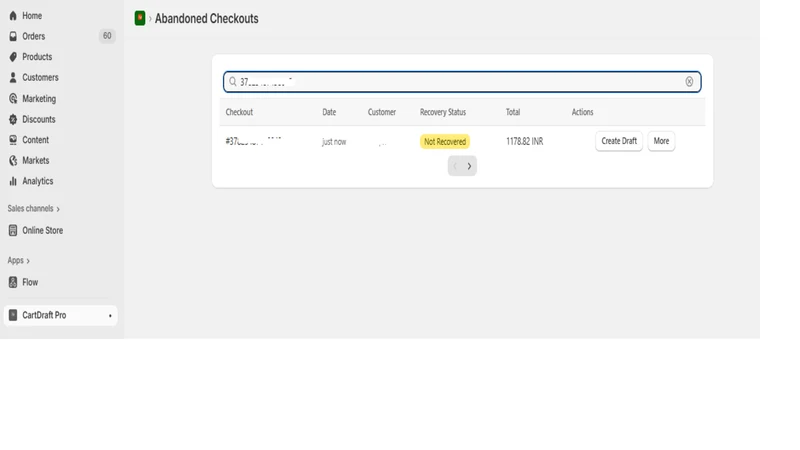 Abandoned Checkout To Draft
