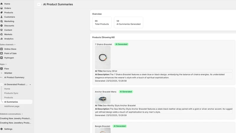 AI Product Summary Generator