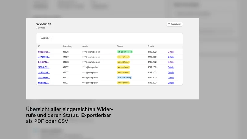 Widerruf Manager