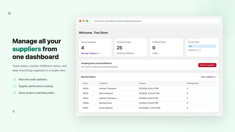 SupplySync Split Orders