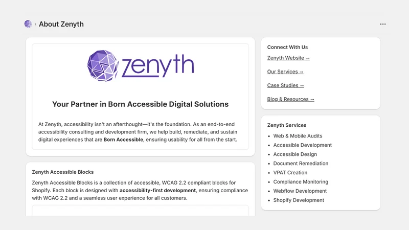 Zenyth A11y Blocks