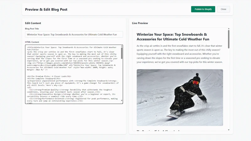 Grizzly AI Blog Post Generator
