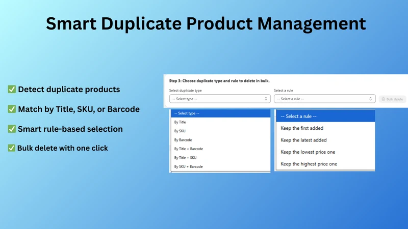 GM Delete Duplicate Products