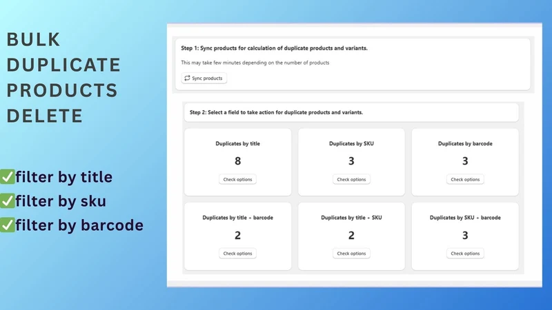 GM Delete Duplicate Products