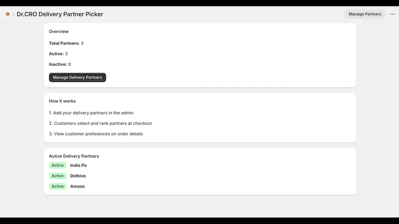 Dr.CRO Delivery Partner Picker