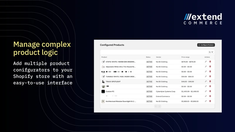 Extend Product Configurator