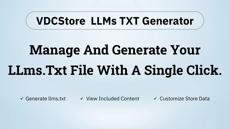 VDCStore LLMs TXT Generator