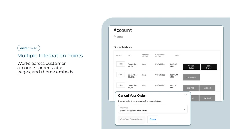 Order Undo ‑ Cancel Edit Order