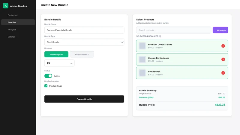 Alintro AI Upsell & Bundles