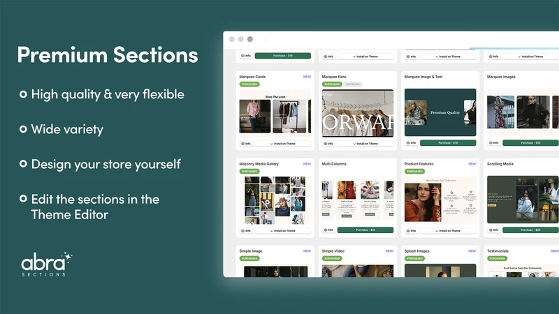 Premium Theme Sections by Abra