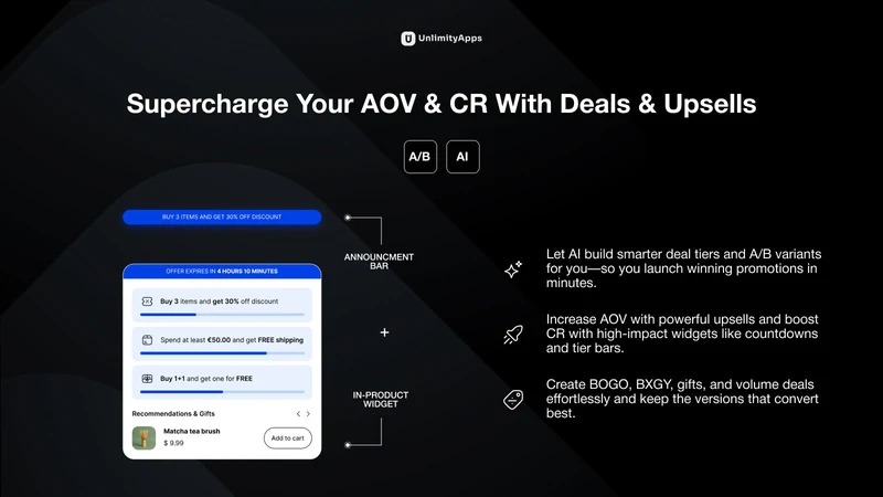 Unlimity Deals Breaks & Upsell