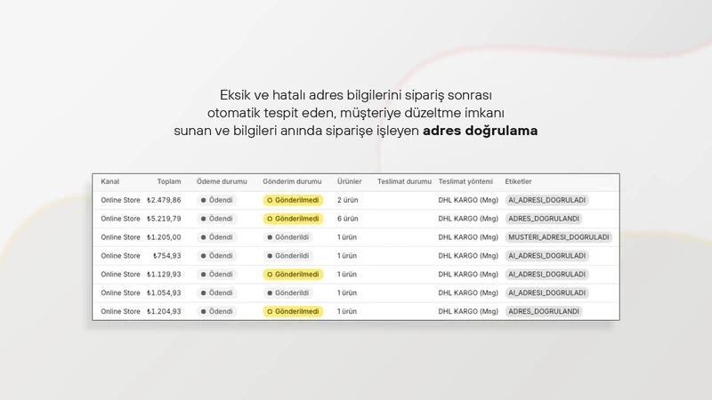 Kargo Adres Doğrulama