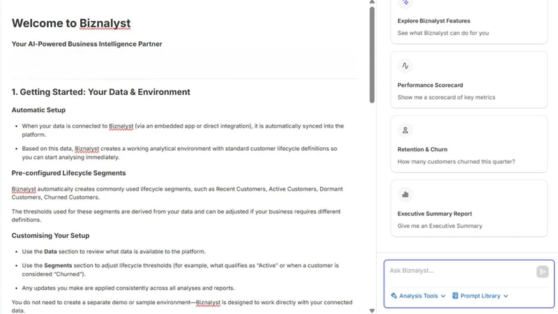 Biznalyst ‑ Customized Agents