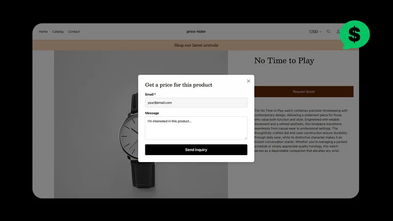 Price Hider: Quote to Order