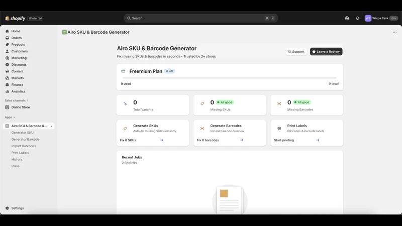 Airo Retail Barcode Generator