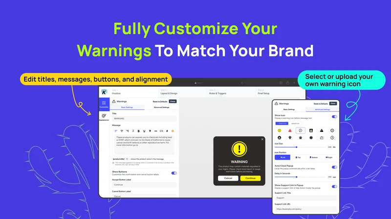 K: Warning Popups & Alerts