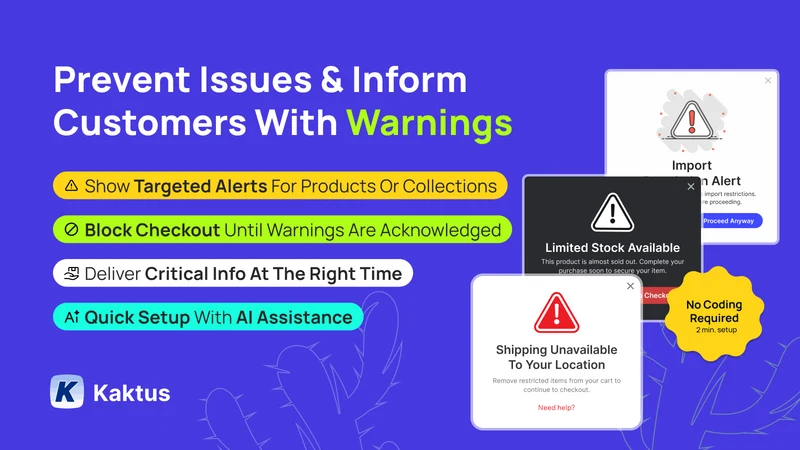 K: Warning Popups & Alerts