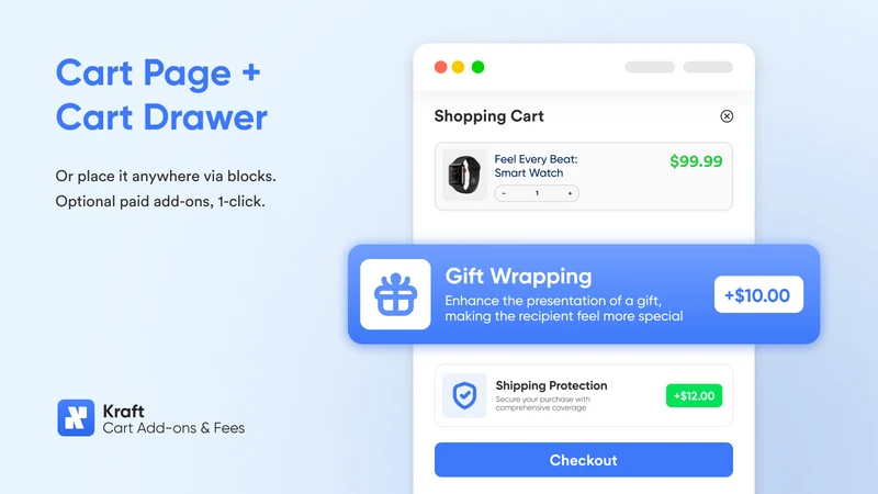 Kraft: Cart Add‑ons & Fees
