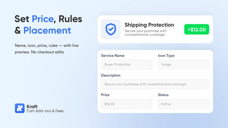Kraft: Cart Add‑ons & Fees