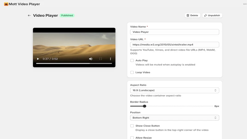 Mott Video Player