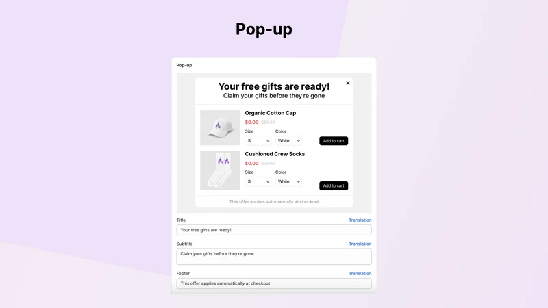 MCE Auto Add to Cart Free Gift