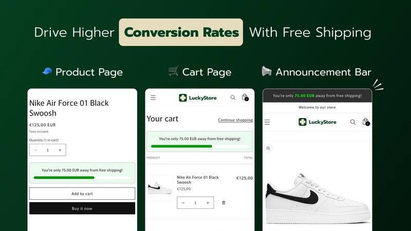 Lucky Free Shipping Upsells