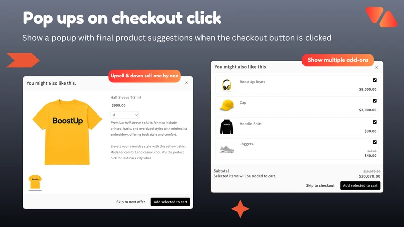 Upsell & Cross Sell — BoostUp