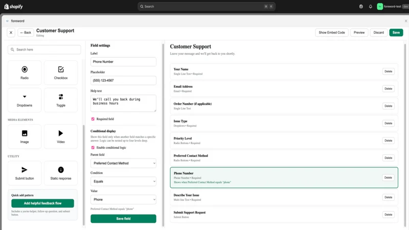 Smart Contact Form by Foreword