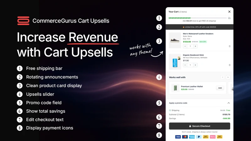 CommerceGurus Cart Upsells