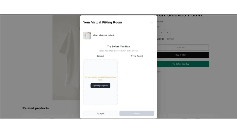 Tryvia ‑ AI Virtual Try‑On