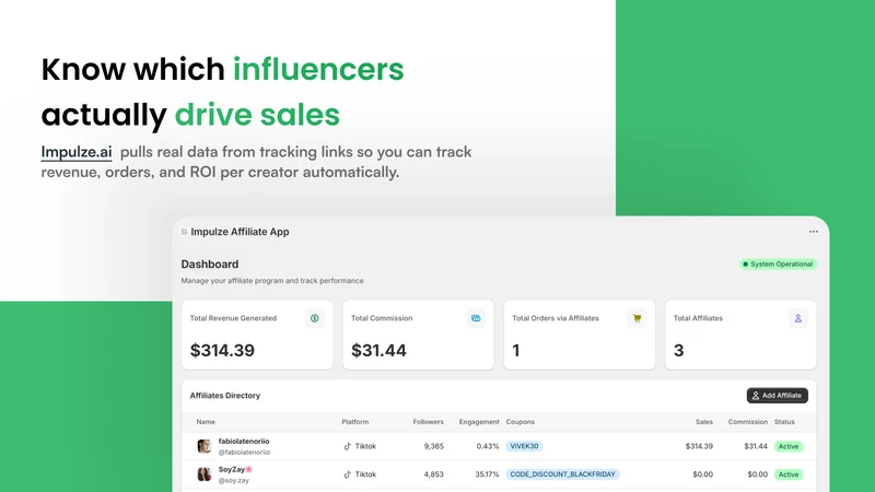Impulze Affiliate Tracker