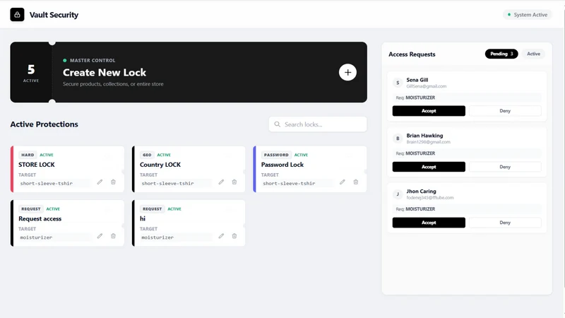 Vault Guard – B2B Login & Lock