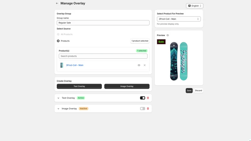 Overlay Product Image Or Text